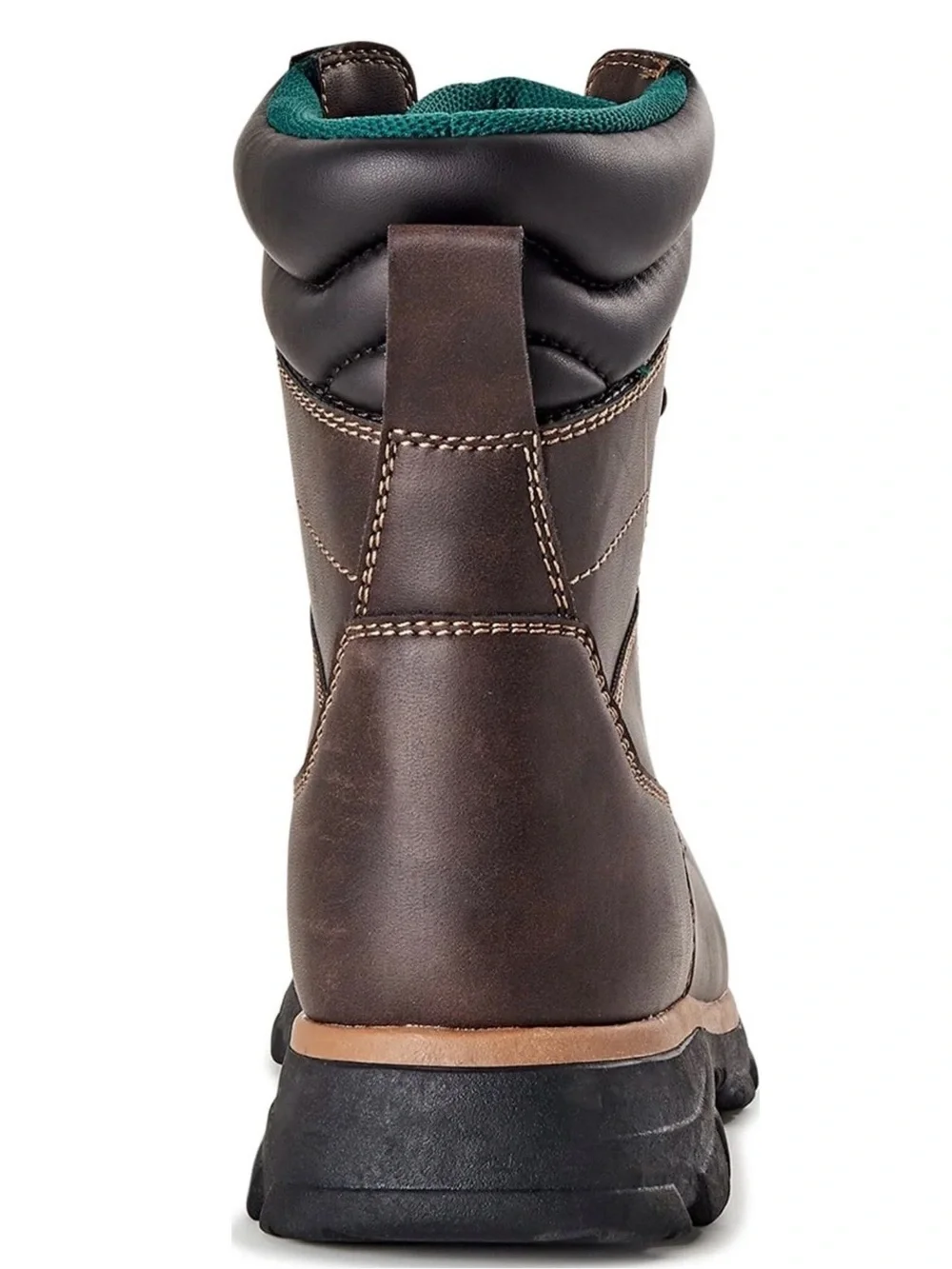 Brahma Dark Brown Lace-Up Work Boot with Steel Toe and Black Sole